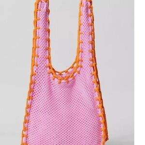 Solid and Striped crochet bag